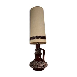 Lampe vintage en céramique ajourée - Années 60-70 - Style Fat Lava / Space