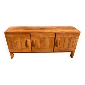buffet enfilade  brutaliste en orme massif des années 1970