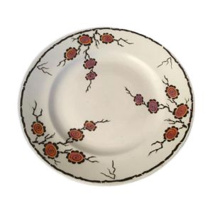 Plat à gâteau en porcelaine, estampillé Moulin des Loups - Orchies -Hamage