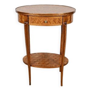 Petite Table de Salon en Marqueterie, style Transition Louis XV / Louis XVI – 1920
