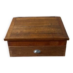 Pupitre à poser d’écolier ancien en chêne
