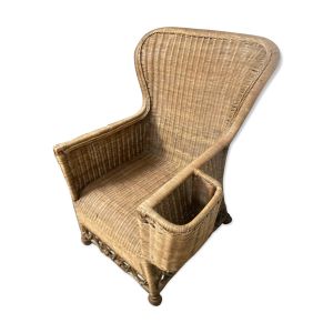 Fauteuil rotin dit à oreille
