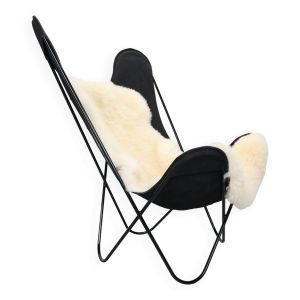 Chaise Butterfly BKF par Jorge Hardoy-Ferrari pour Knoll, années 1960 avec dossier. Peau de mouton