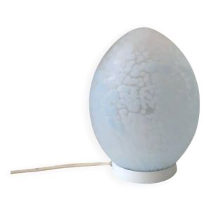 Lampe œuf Domec Luminaire vintage Verre de Vianne Moucheté Oeuf