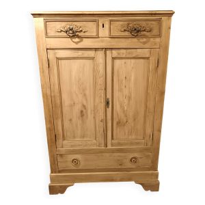 Buffet parisien bois brut 2 portes 3 tiroirs