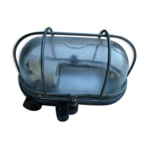 Applique hublot lampe bakélite et verre avec grille