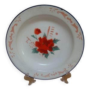 Assiette en tôle émaillée vintage