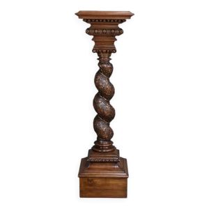 Importante Colonne Pivotante en Noyer massif – 1900