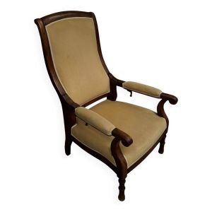 Fauteuil Voltaire à système en acajou XIXe