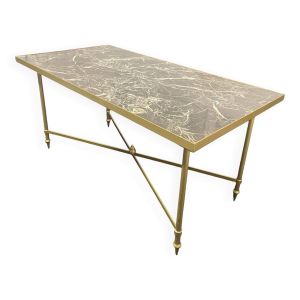 Table basse en fer forgé effet marbre