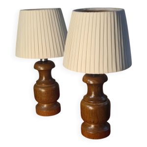 Paire de lampes de chevet de style scandinave en bois 31x16, 1960