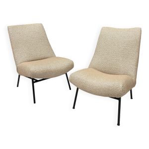 Set de  2 chauffeuses Guariche  pour Steiner retapissées
