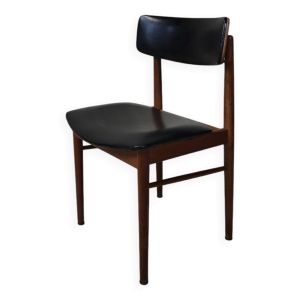 Chaise en teck et skaï vintage