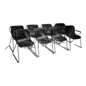 Ensemble de 8 chaises Penelope par Charles Pollock pour Castelli, 1980