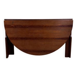 Grande Table Gateleg ovale pliante à deux abattants en palissandre de Rio