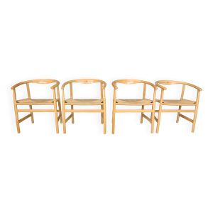 Ensemble de quatre chaises vintage First Chair PP201 de Hans J Wegner pour Pp Furniture, De