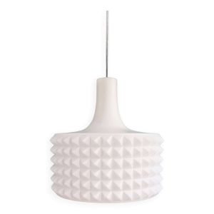 Grande suspension en opaline blanche, design Ivan Jakes, années 1960