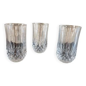 Lot de 3 verres taillés - Style Longchamp, Cristallerie d'Ar