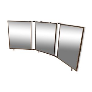 Miroir triptyque de barbier vintage