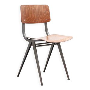 Chaise style Friso Kramer chêne et gris