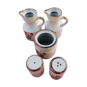 Set huile vinaigre sel poivre moutarde en céramique
