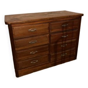 Ancien comptoir de mercerie / meuble de métier / commode en bois ancien