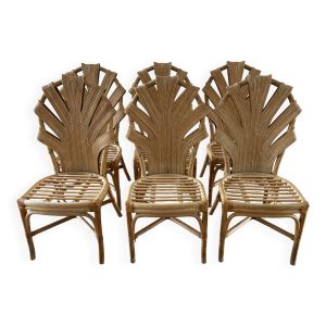 Chaise rotin style Palm beach vintage