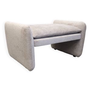 Repose-pied, ottoman Steiner en velours, années 60-70