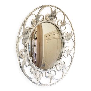 Miroir convexe en fer forgé, Angleterre années 1950