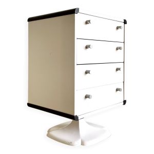 Commode en résine blanche, pied tulipe, Gautier