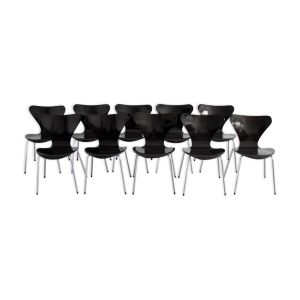 Set de 10 chaises "Papillon" série 3107 par Arne Jacobsen pour Fritz Hansen