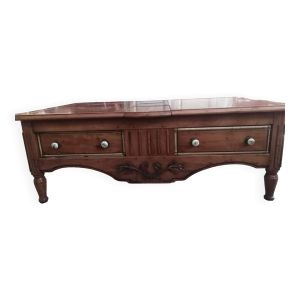 Table basse bar merisier massif