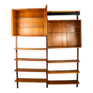 Une étagère modulable Danoise en teck, Poul Cadovius pour Cado 1960-160 cm.