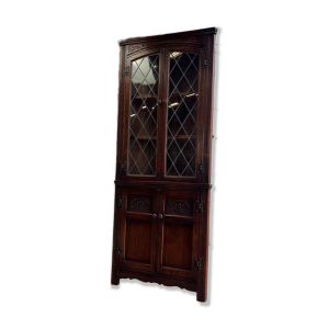 Meuble d'angle/vitrine vintage en bois