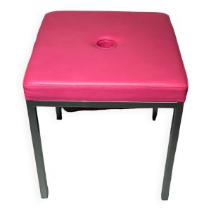 Tabourets metal & cuir rose