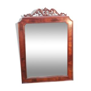 Miroir à fronton en acajou 62x86cm