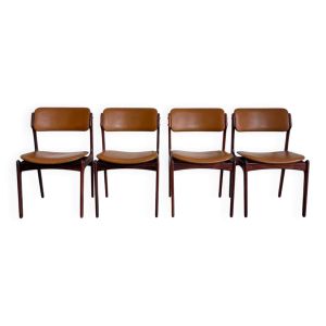 Ensemble de chaises vintage en skaï et palissandre