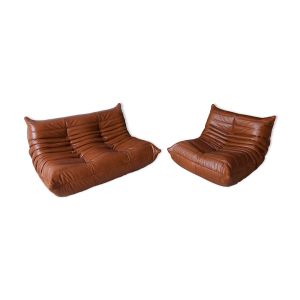 Canapé et fauteuil 2 places Togo dessiné par Michel Ducaroy 1973