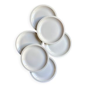 6 assiettes à dessert en faïence blanche