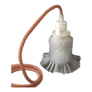 Lampe corolle de verre opaque à guirlandes