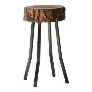 Tabouret en tronc d’arbre massif vers 1940