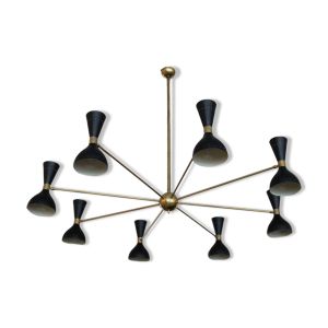 Lustre moonlight 8 bras noir