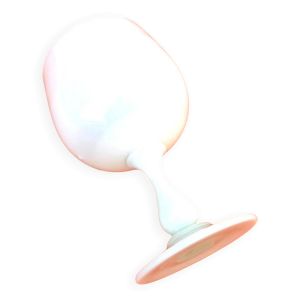 Coupe sur pied / Calice  Opaline blanche blanc de lait