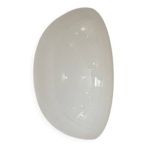 Applique murale plafonnier demi lune sphérique 25 cm verre opaline blanc