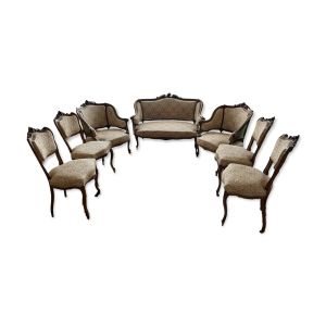 Salon complet style Louis XV italien canapé fauteuil chaise