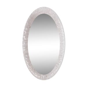 Miroir ovale en plexiglas avec éclairage, 1960 Allemagne