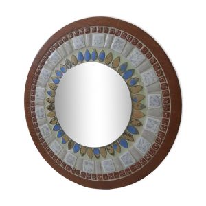 Miroir rond bombé vintage scandinave