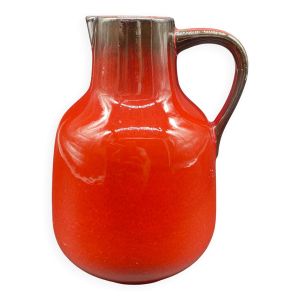Pichet vintage rouge en céramique – Allemagne années 60–70 – Décoration mid