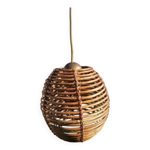 Suspension en rotin boule