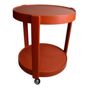 Table d'appoint à roulette / servante / desserte vintage orange - Kastilia
